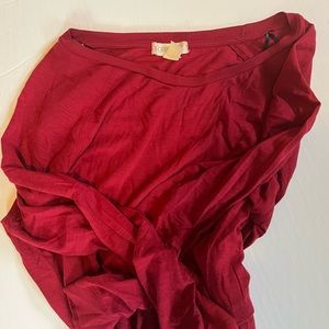 Forever 21 Basic Long Sleeve Cotton Tee Crimson Size L